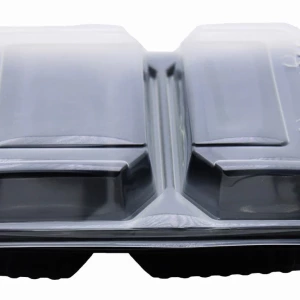 Plastik Mikrodalga Uyumlu Yemek Kabı İki Bölmeli 50 Adet  X 10 PAKET 